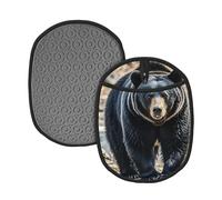 Pot Holders Set of 2PCS Kitchen Heat Resistant Potholders black bear Pot Holders Silicone Aunty-hot Pad Cotton Lining Oven Hot Pads for Cooking Baking BBQ Microwave Kitchen