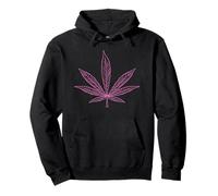 Pot Leaf Pink Women's Weed Marijuana Stoner THC Cannabis Pullover Hoodie