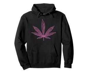 Pot Leaf Pink Women's Weed Marijuana Stoner THC Cannabis Pullover Hoodie