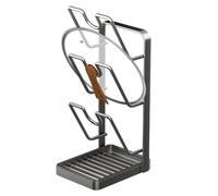 Pot Lid Holder - Carbon Steel Countertop Storage With Removable Tray | Multi-Purpose Rack For Cutting Boards Baking Sheets & Utensils | Space-Saving Organizer For Kitchen Oven Pantry & Stove Top