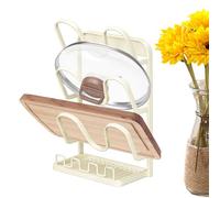 Pot Lid Holder, Space-Saving, Non-Slip Kitchen Shelf, Pan Lid for Cabinets, Practical Holder for Spoon, Fork, Spatula, Soup Ladle, Towel, Perfect for the Worktop