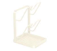 Pot Lid Holder While Cooking Kitchen Pot Lid Storage Rack (Beige Double Layer)