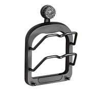 Pot Lid Holders 2 Animals, Wall Mounted Lid Holder, 12 Inch Pot Pan with Adjustable Spacing, Heavy Duty Rack with Anti Slip Suction Cups, Kitchen Accessories for Countertops Cabinet Door