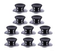 Pot Lid Knobs Featuring Stainless Steel Body and Bakelite Heat Resistant Top for Various Cookware Lid Compatibility (10pcs)