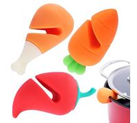 Pot Lid Lifter - 3 Piece Silicone Chili Pepper Anti Overflow Lid Lifter | Spill-Proof Soup Pot Ļid Holder | Prevent Boil Over Steam Vent Kitchen Gadget For Cooking