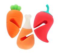 Pot Lid Lifter, 3x Silicone Anti-Boil Lids | Anti-Overflow Cap, Food Shaped Pot Lid Holder, Kitchen Gadgets 6x3x3cm