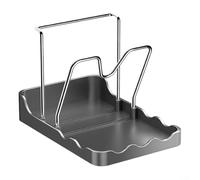 Pot Lid Organizer With Spoon Rest And Rag Holder For Kitchen Countertop To Provide Clean And Convenient Storage For Cooking Essentials(B)