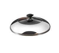 Pot Lids Wok Lid 16-34 cm Stainless Wok Cover Tempered Glass Insert Steam Holes Ergonomic Handle Domestic Steamer Lid Wok Accessories Saute Pan Lids,One Color 20