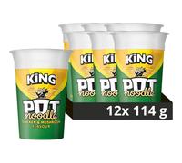 Pot Noodle Chicken & Mushroom King Pot Noodle instant vegetarian snack quick to make noodles 12x 114 g