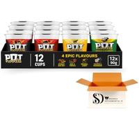 Pot Noodle Instant Noodles 90g Variety Pack (Pack of 12) - Ultimate Selection Box Bundle with 3 xBombay Bad Boy, 3 x Beef & Tomato, 3xOriginal Curry, 3x Chicken & Mushroom King-Style Quick Snacks