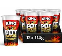 Pot Noodle King Instant Noodle Cup 12 x 114g, Fast & Convenient Meal (Bombay Bad Boy)