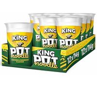 Pot Noodle King Instant Noodle Cup 12 x 114g, Fast & Convenient Meal (Chicken & Mushroom)