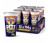 Pot Noodle King Instant Noodle Cup 12 x 114g, Fast & Convenient Meal (Doner Kebab)