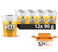 Pot Noodle Original Curry 90g (Pack of 12) - Premium Quick Cooking Noodle Cups Wholesale Bulk Box with Sweet Mango Chutney Sauce Sachet