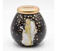 Pot of Dreams Art Deco Savings Pot - Ceramic Money Box with Gold Star Design, Hand Painted Break to Open Piggy Bank, Luxury Glamour Style Coin Jar