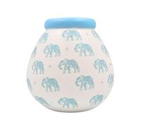 Pot of Dreams Blue Elephant Save And Smash Handcrafted White Color Ceramic Money Box Piggy Bank | Perfect Decorative Gift and Saving for Centrepiece living room & Bedroom