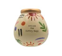 Pot Of Dreams Ceramic Money Pot Smash Money Box Savings Jar - Saving for Sunny Days