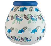 Pot of Dreams Hand Painted Dinosaur Kids Save And Smash Handcrafted Ceramic Money Box , Eco Freindly & Recyclable Piggy Bank , Perfect Decorative Gift and Save for New Toys & Video Games , One Size