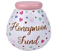 Pot of Dreams Honeymoon Fund Hand Painted Save And Smash Handcrafted Ceramic Money Box | Eco Freindly & Recyclable Pink Piggy Bank | Decorative Gift and Save for Wedding & Honeymoon fund