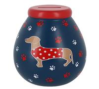 Pot Of Dreams Limited Edition of Money Boxes from Dogs & Cats to Home & Tree of Life - SMASH to open savings bank (Dotty Dachshund), 14cm x 14cm x 14cm (K92530)