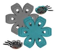Pot Pan Protectors for Stacking, 8 Pcs 4 Different Sizes Saucepan Protectors, Adjustable Felt Thermal Insulation Mat for Stacking Cookware in Kitchen Cupboard Accessories (Grey, blue)
