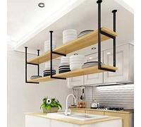 Pot rack Kitchen Wine Rack Ceiling Mount | Pan rack / Hanging Shelf Hanger Organiser Storage Shelving Tray Holder Ceiling Decoration Shelf For bars,restaurants,kitchens, Black ( Size : 150×30×80cm )