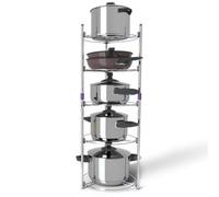 Pot Rack Pan Saucepan Stand 5 Tier Wire Shelving Unit Stand Home Multi-Functional Kitchen Pans Pots Storage Shelf Organizer Holder Standing for Home Kitchen Bath Room Study Living Room