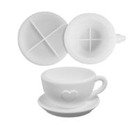 Pot Resin Mold - Creative Plaster Resin Casting Mold with Saucer | Multifunktional Cup Shaped Silicone Form | Tea Cup Candle Cast | Candle Holder Silicone Cast for Home Decoration