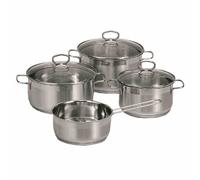 Pot Set Manhattan 4-Piece Cooking Pots Stainless Steel with Glass Lid