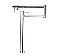 Pot Shaped Filler Folding Faucet with Extended Handle Solid Brass with Double Joint Swing Arm Single Hole Two Handles