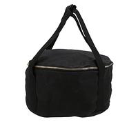 Pot Storage Bag Outdoor Travel Portable Cast Iron Pan Stoves Carry Bag for Camping Picnic Wet Wax Canvas 35cm 600g (Black)