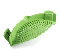 Pot Strainer Snap Strainer Silicone Food Strainers Heat Resistant Clip Multifunction Cooking Strainer Rice Colander Kitchen Gadgets Drainer Hands for Pan Universal Size(Green)