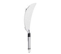 Pot Strainer Stainless Steel Crescent Pot with Recessed Hand Grips Suitable Strainer Kitchen Colander Drainer All Purpose Food Strainer for Noodles Fruit Pasta Beans Veggies