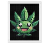 Pot Weed Leaf Full Drill Painting Art Kits Square Diamond Art Craft for Home Wall Decor Men Women