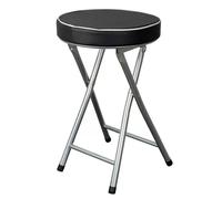 Potable Folding Stools Thick Cushion Soft Padded Seat Metal Frame Freestanding