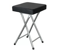 Potable Folding Stools Thick Cushion Soft Padded Seat Metal Frame Freestanding