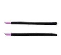 Potadak 2 x Pen Stick Cuticle Stone Scrubs Black Quartz Spoon Nail Art Manicure Care Tools Nail Pusher Cut