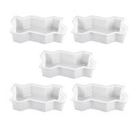 Potadak 5 x Plastic Garden Concrete Paving Brick Mould Three Waveforms DIY Bridge Cement Brick Mould