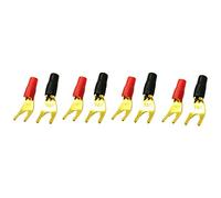 Potadak 8Pcs/4Pairs Y U Spade Banana Gold Plated Solderless Fork Speaker Banana