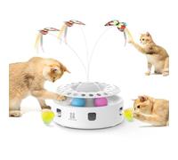 Potaroma 3 in 1 Cat Toys, Automatic Interactive Kitten Toy, Butterfly Fluttering, Movable Lurking Feather, Track Balls, Dual Power, USB Powered Kicker