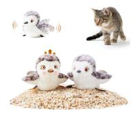 Potaroma Cat Toys 2 Pcs Flapping Sandpiper Pair-Mate, Lifelike Birds Chirp, Chargeable Touch Activated Kitten Toy Interactive Cat Kicker Exercise, Catnip Toys for All Breeds