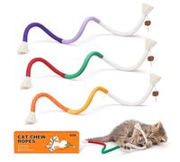 Potaroma Cat Toys Chew Ropes 3Pcs with Refillable Natural Catnip, Safe Teeth Cleaning Toy for Indoor Kittens, Interactive Cat Nip Kitty Toys for All Breeds 19.5 Inches
