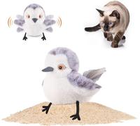 Potaroma Cat Toys Flapping Bird, Lifelike Sandpiper Chirp, Rechargeable Touch Activated Kitten Fun Interactive Kitty Exercise Catnip Kicker for All Breeds 10cm