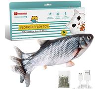 Potaroma Cat Toys Flopping Fish with SilverVine and Catnip, Moving Cat Kicker, Floppy Wiggle Fish for Small Dogs, Interactive Motion Kitten Exercise Toys, Mice Animal Toys 10.5"
