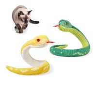 Potaroma Cat Toys Realistic Snake Catnip Crinkly Sound Toy 2 Pcs for Halloween, Mesh Fabric for Teeth Cleaning, Interactive Kicker Toys for Indoor Kitten Exercise 20 Inches