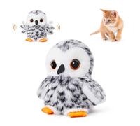 Potaroma Flapping Owl Cat Toys (No Flying), Lifelike Bird Chirp, Rechargeable Touch Activated Interactive Catnip Kicker Exercise Toys 4.0" for All Breeds