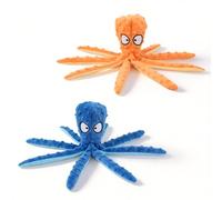 Potaroma Octopus Dog Toys 2 Pack, No Stuffing Squeaky Plush Chew Toy