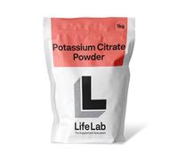 Potassium Citrate Powder - Pure Potassium 1kg Citrate Soluble Mineral Electrolyte Powder for Fluid Balance Suitable Vegetarian & Vegan by LifeLab Supplements