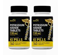 Potassium Iodide Radiation Tablets 130 mg (2 Pack) - (280 Tablets) EXP 10/2032 - Potassium Iodine Tablets for Radiation Ki Pills - Potassium Iodine Pills YODO Naciente, Anti Nuclear Fallout Pills
