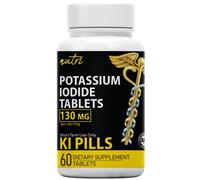 Potassium Iodide Radiation Tablets 130 mg - (60 Tablets) EXP 10/2032 - Ki Pills Potassium Iodine Tablets for Radiation - Potassium Iodine Pills YODO Naciente, Anti Nuclear Fallout Pills